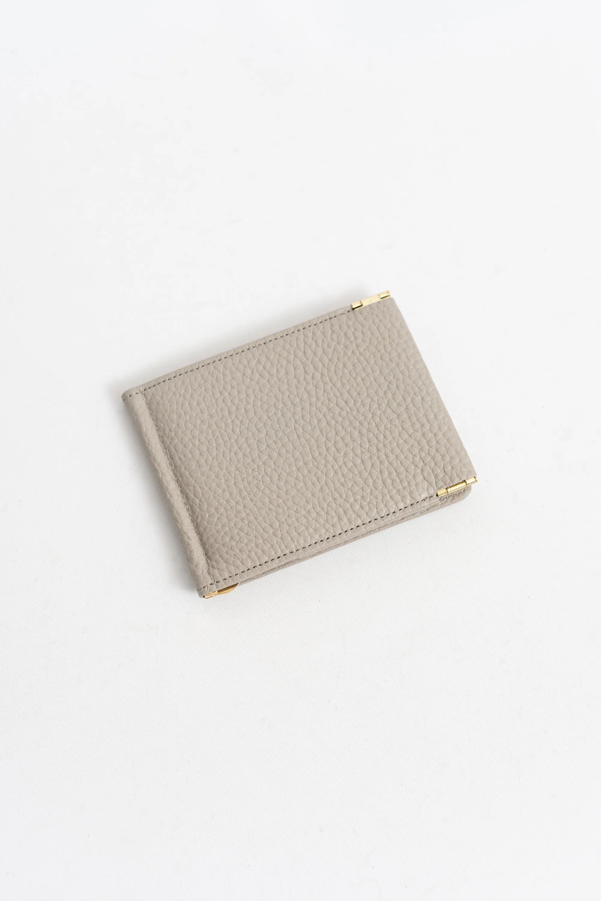 Grey Leather Money Clip