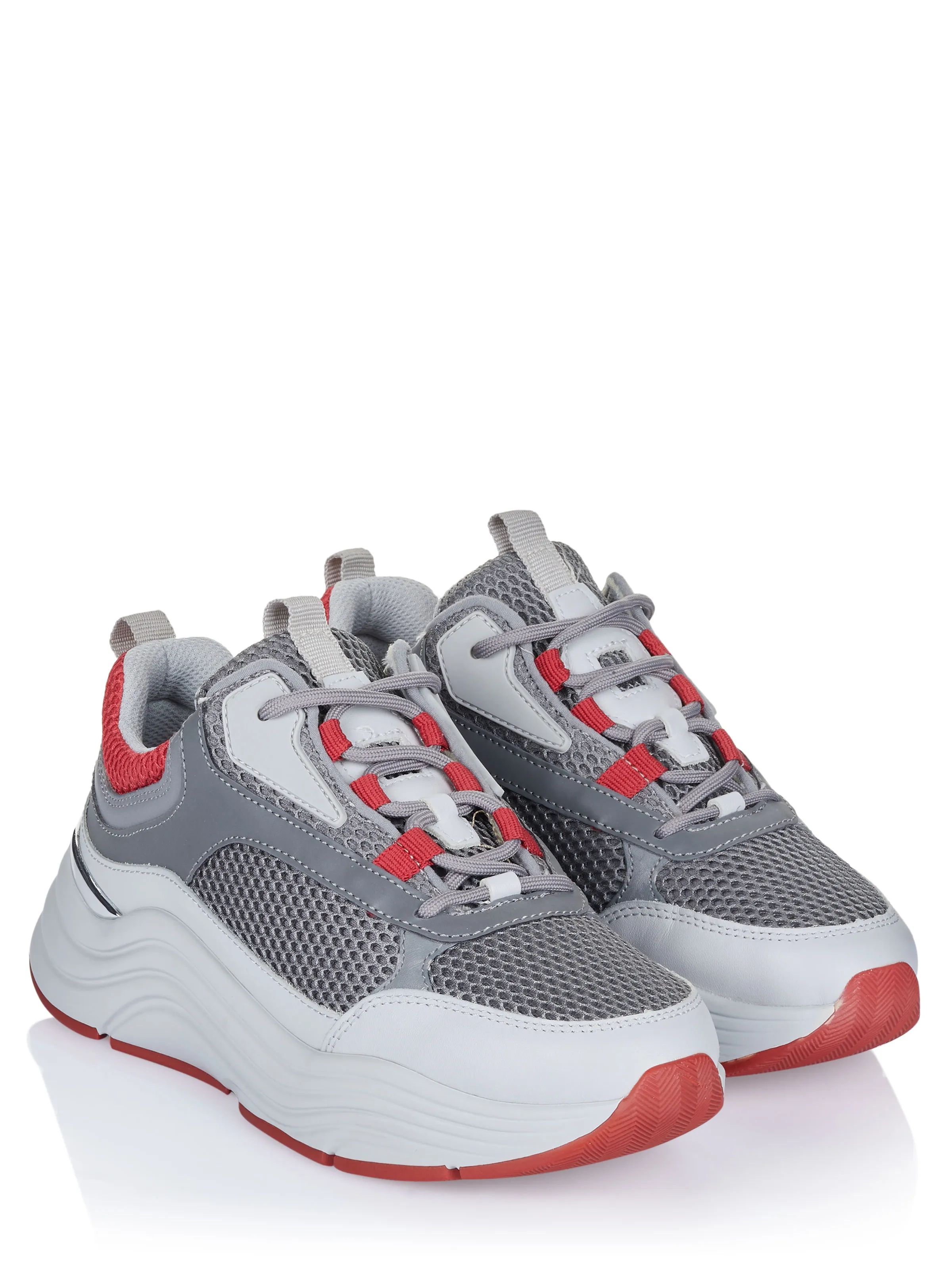 Grey-Red Mallet Shoes