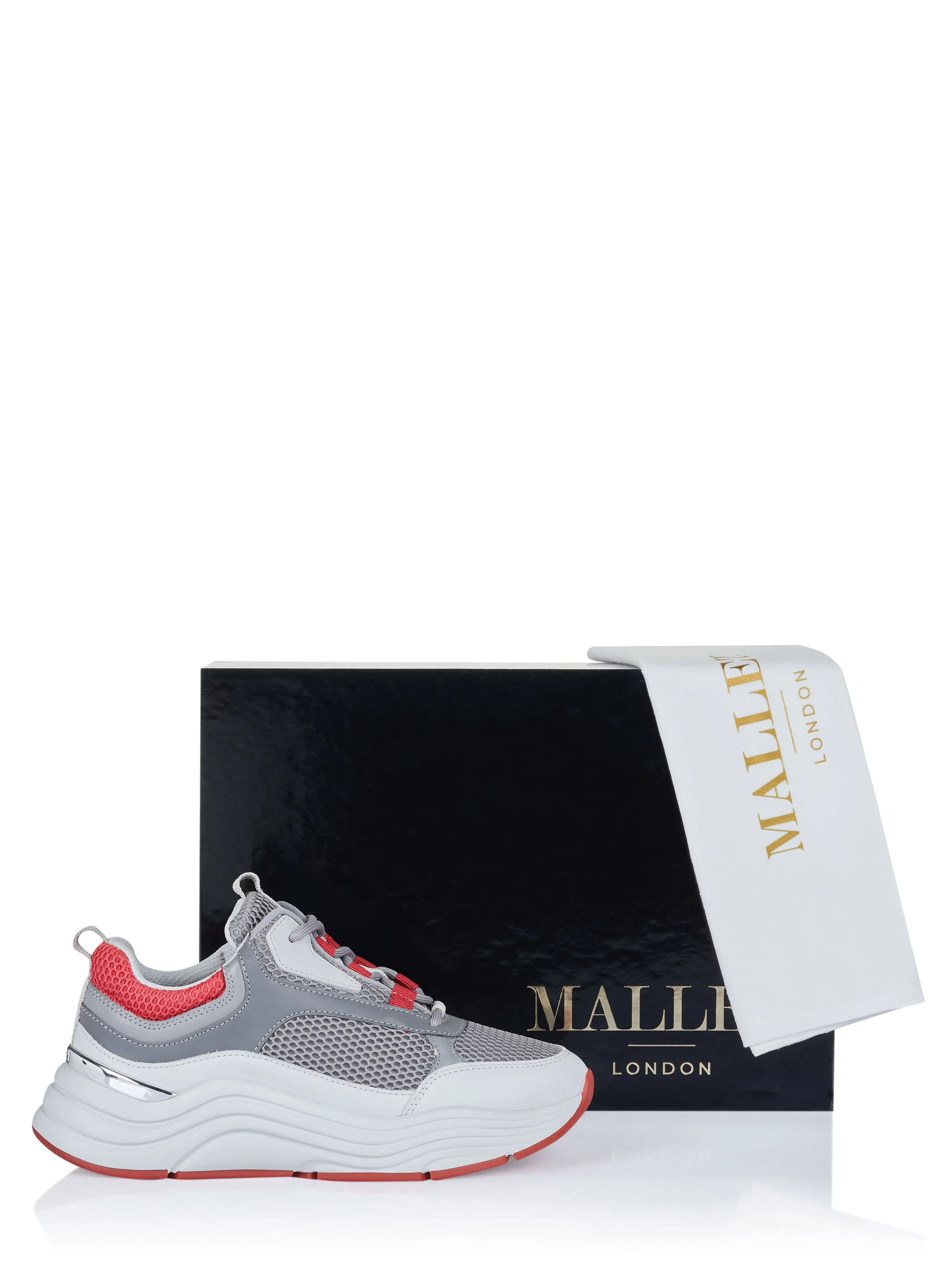 Grey-Red Mallet Shoes