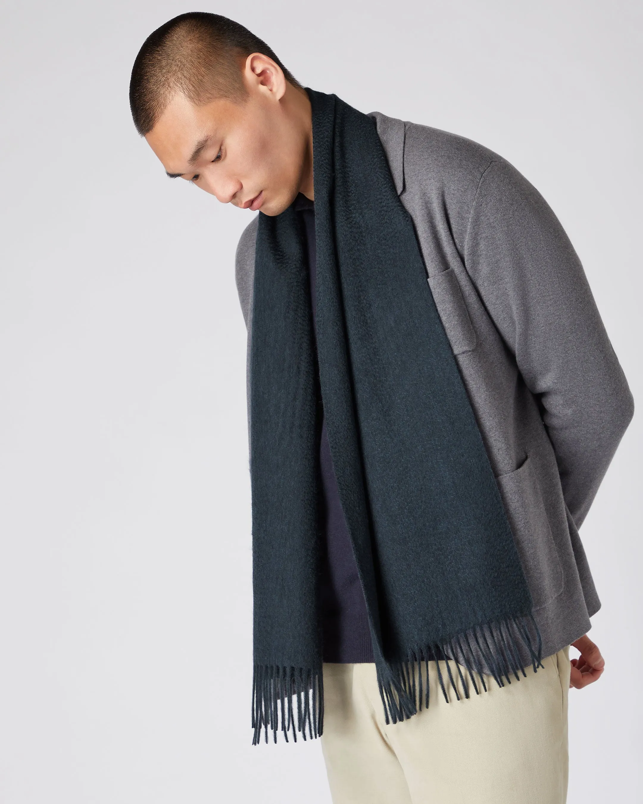 Grigio Blue Cashmere Scarf - Unisex Woven