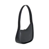 Black Leather Half Moon Bag