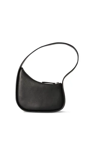 Black Leather Half Moon Bag