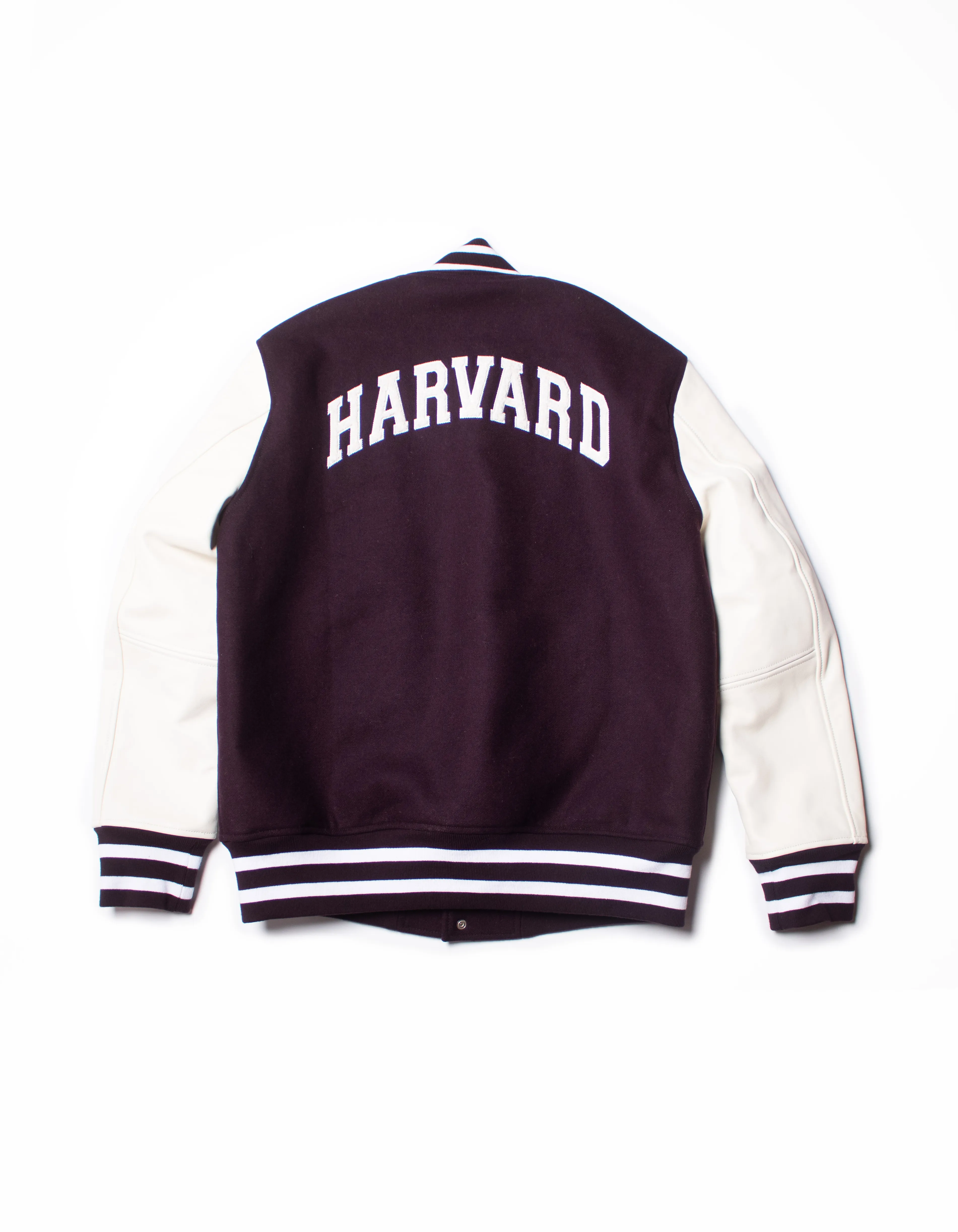 Harvard burgundy varsity jacket.