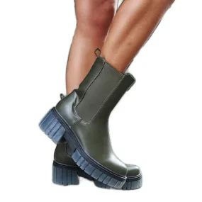 Insulated Green Combat Boots