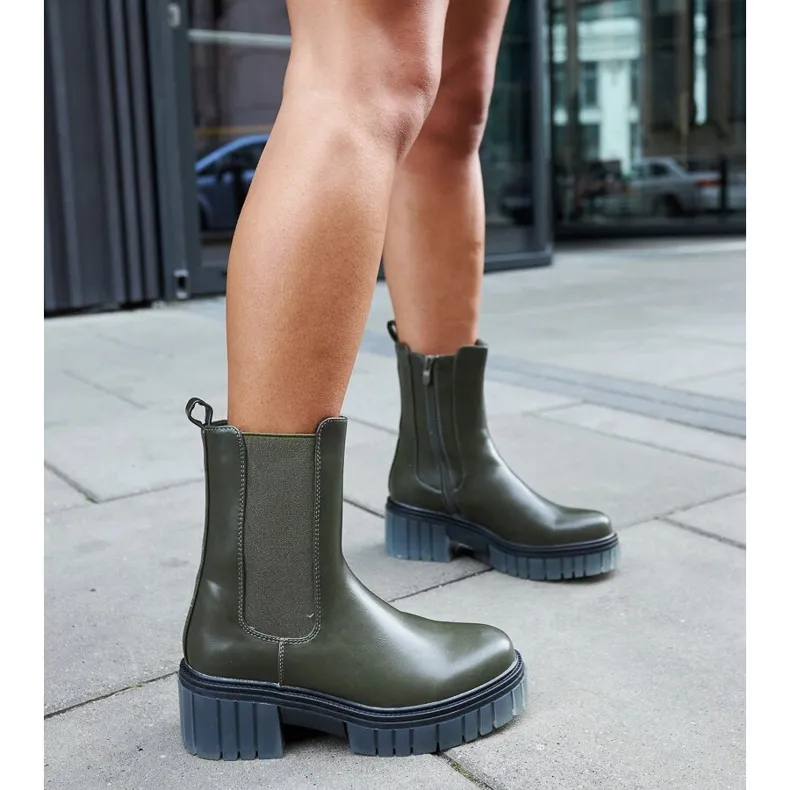 Insulated Green Combat Boots