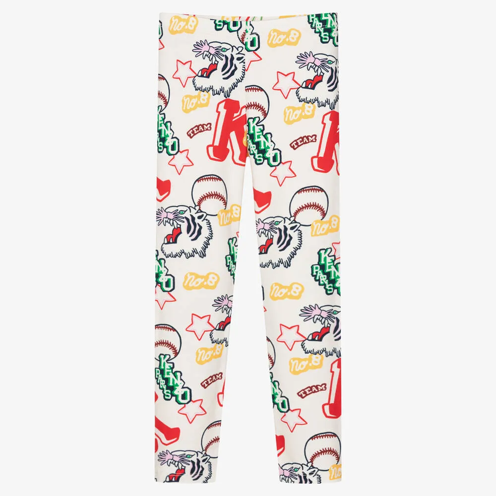 Ivory Cotton Baseball Leggings