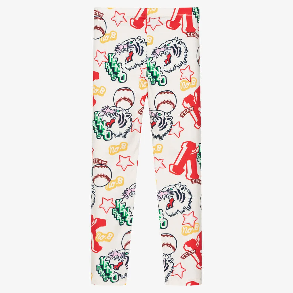 Ivory Cotton Baseball Leggings