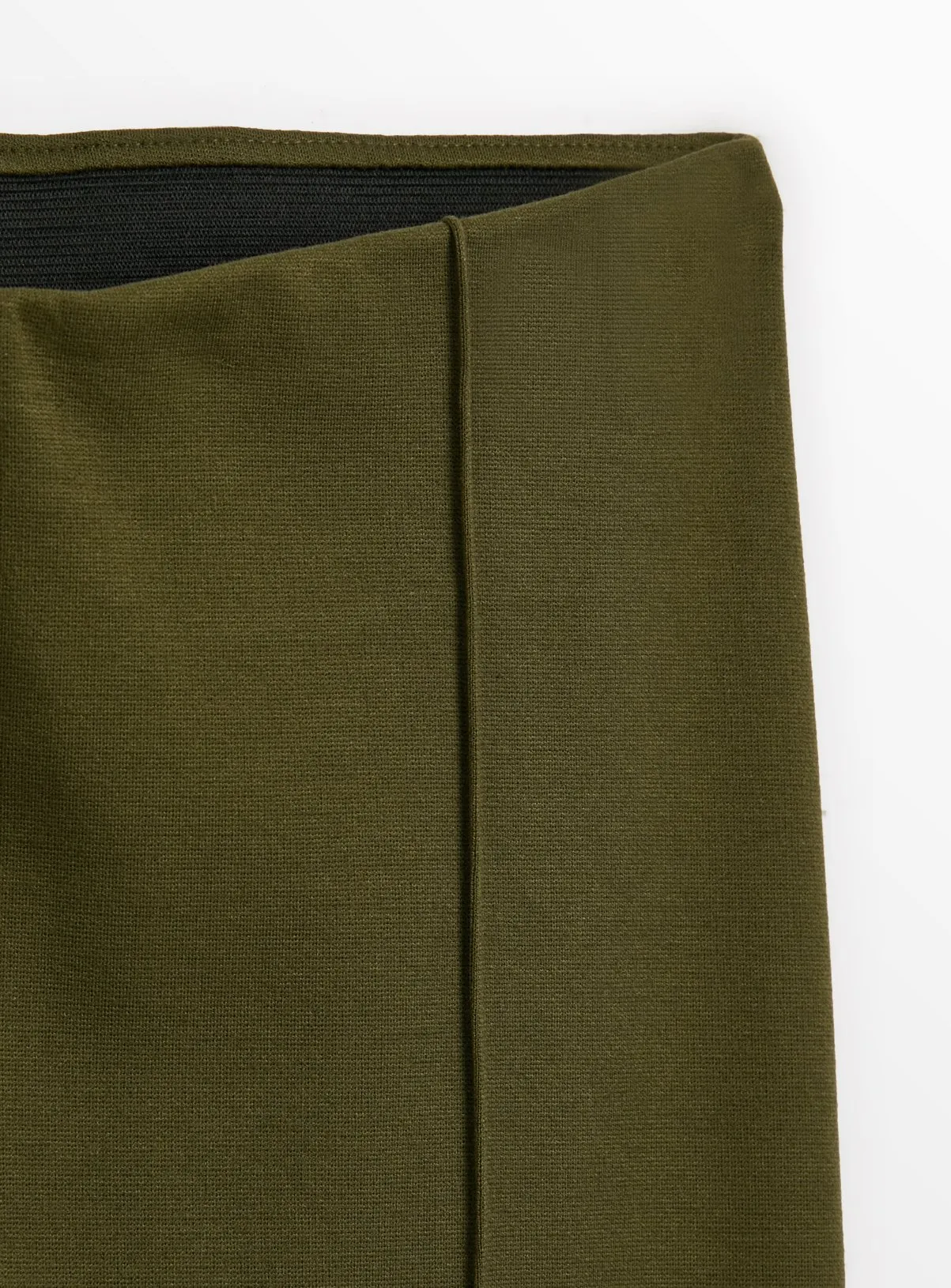 Khaki Smart Ponte Pintuck Leggings in Size 18S - Tu website.