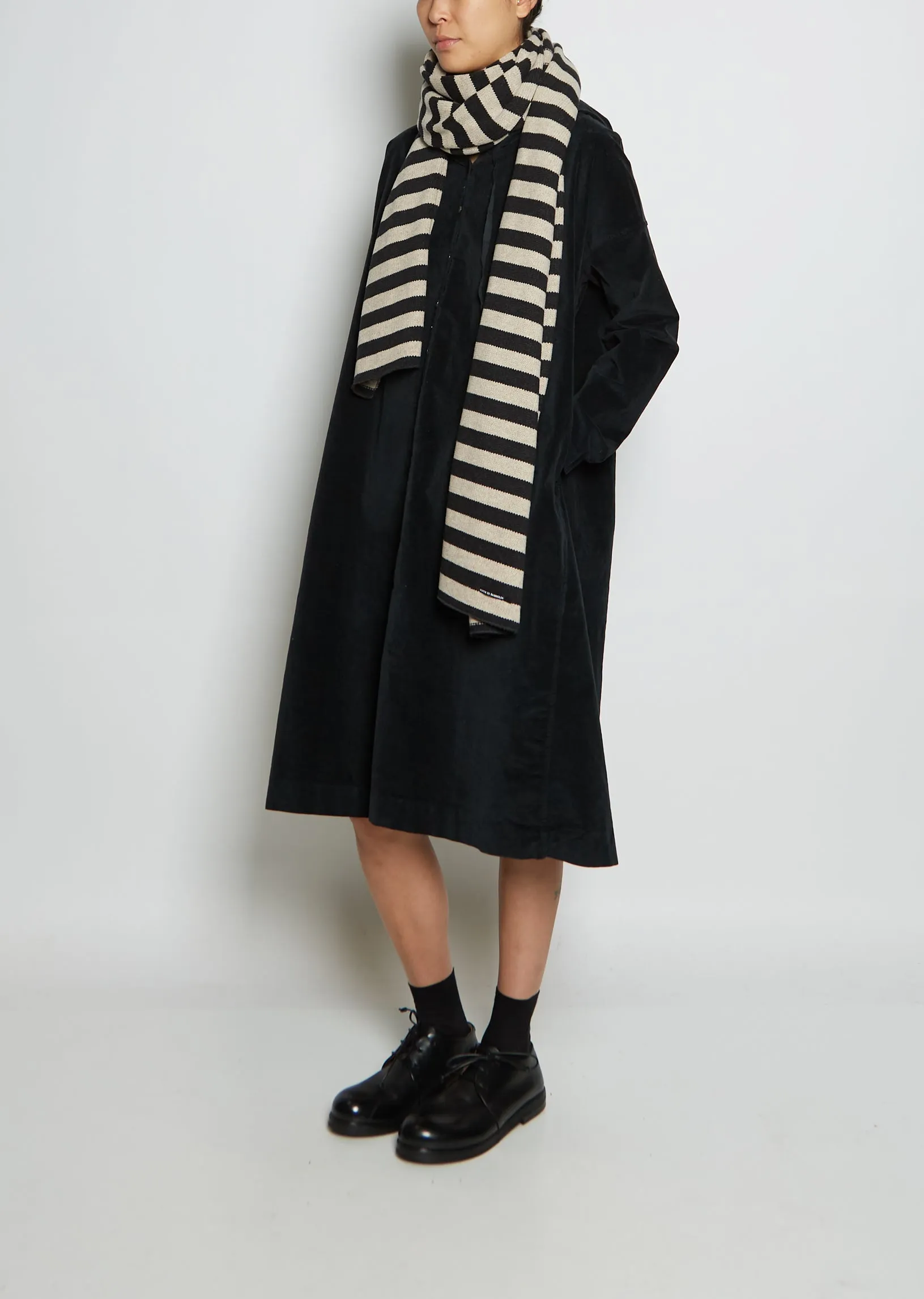 Knit Striped Cotton Blend Scarf - Shop Now.