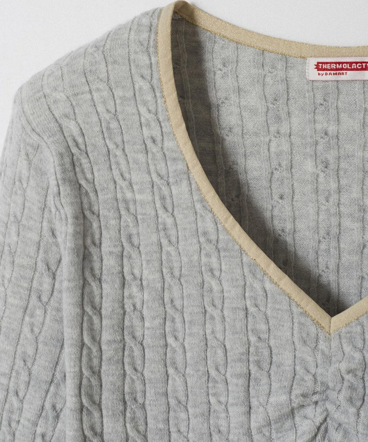 Knit Sweater with Thermal Cable Design