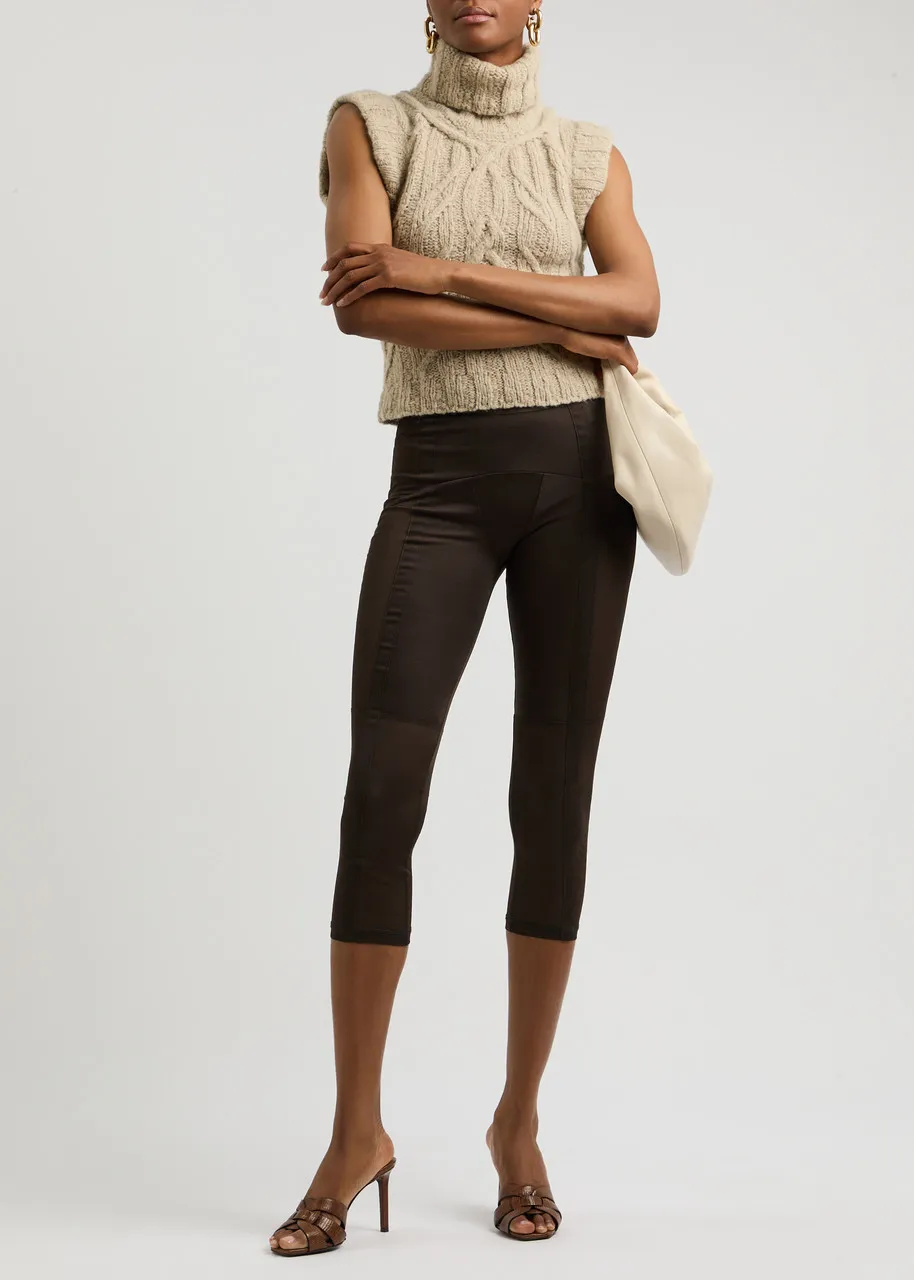 KNWLS Grace leggings - fine knit cropped style