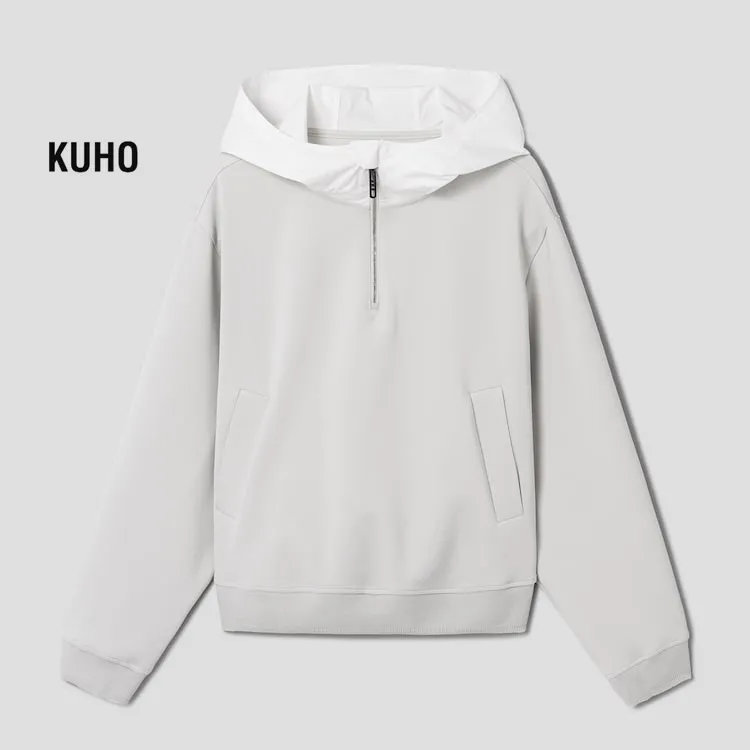 KUHO long sleeves logo cardigans for casual street style.