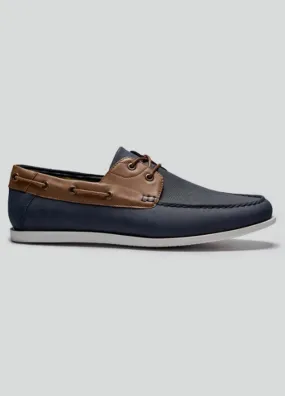 Lace Loafer Style Shoes in Navy - Cavani Andros