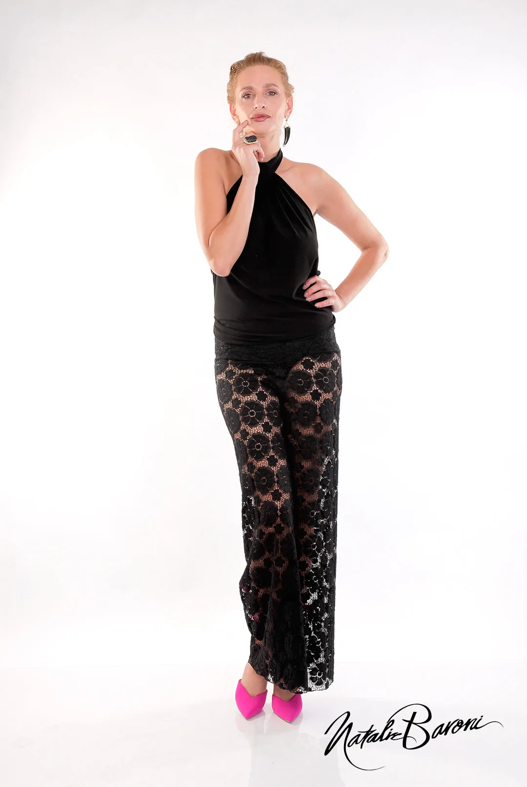 Lace Wide Leg Trousers - Burano