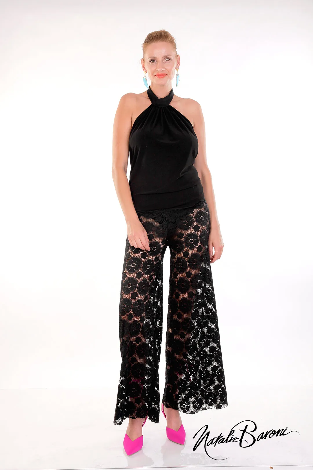 Lace Wide Leg Trousers - Burano