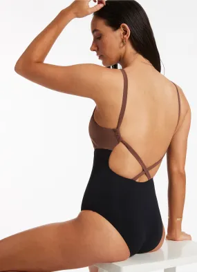 Latte Versa High Neck One Piece Swimsuit