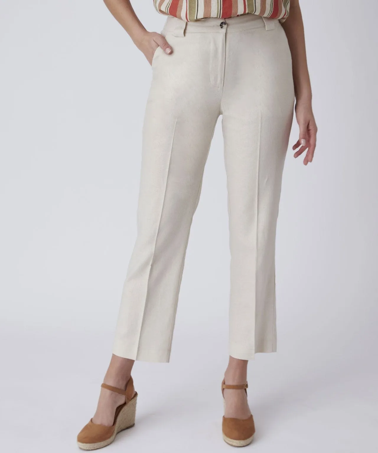 Linen Cropped Trousers