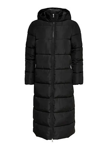 Longline Hooded Quilted Coat - Grattan.