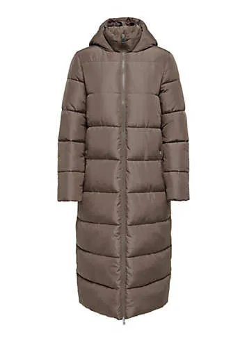 Longline Hooded Quilted Coat - Grattan.