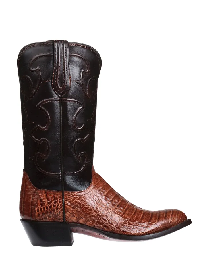 Lucchese Men's Caiman Boots in Sienna Dark Brown