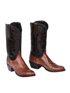 Lucchese Men's Caiman Boots in Sienna Dark Brown