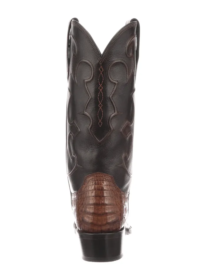 Lucchese Men's Caiman Boots in Sienna Dark Brown