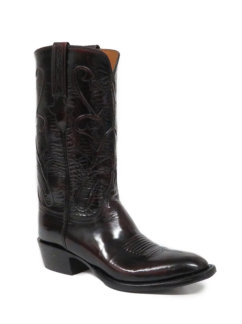 Lucchese Men's Classic Goat Skin Boots Black Cherry - Size 13