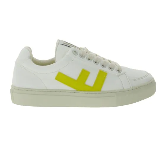 Made in Spain Women's City Shoes Vegan Low-Top Sneakers Classic 70's white/yellow/gray by FLAMINGOS LIFE