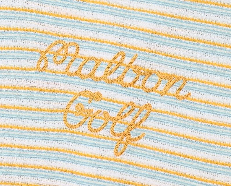 Malbon Golf Striped Short Sleeve Cardigans