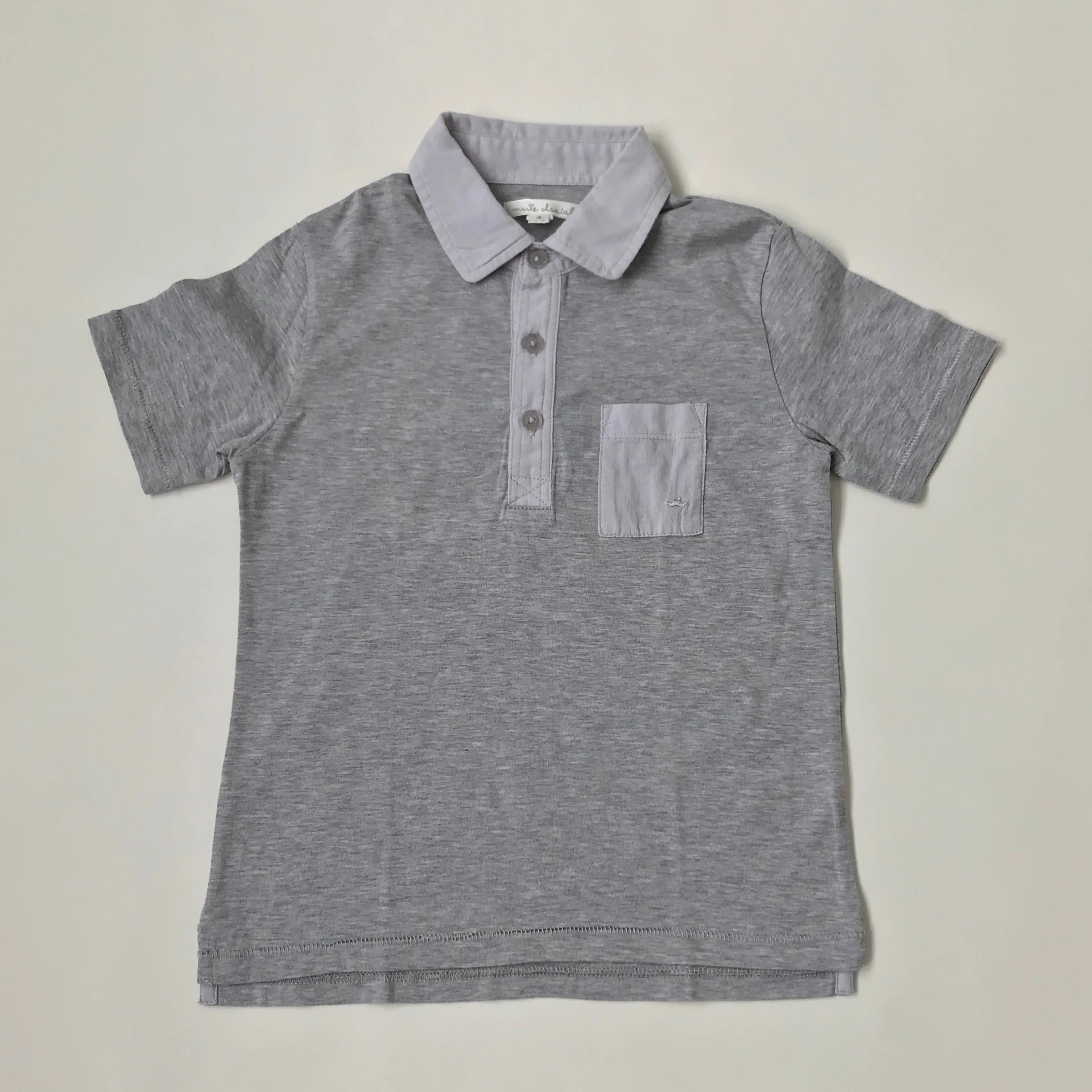 Marie-Chantal Boy's Grey Cotton Polo Shirt - Size 4 Years