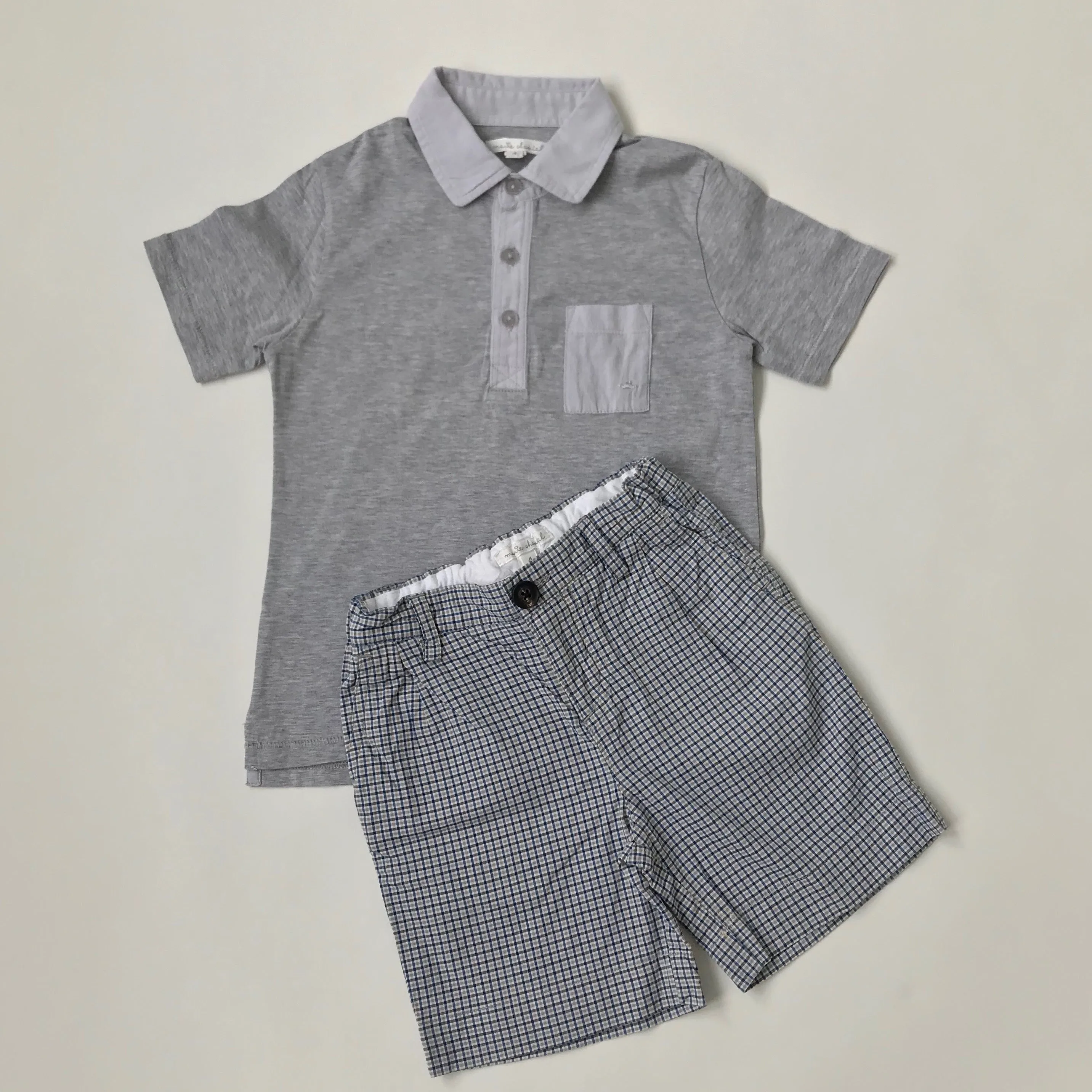 Marie-Chantal Boy's Grey Cotton Polo Shirt - Size 4 Years