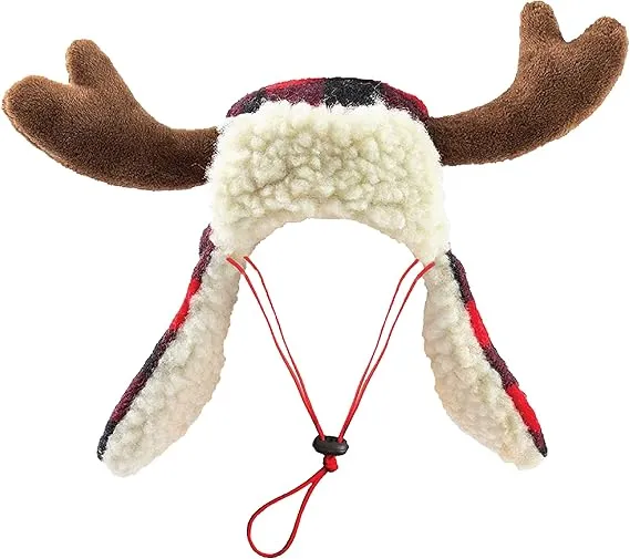 Medium Antler Buffalo Check Pet Hat by Huxley & Kent.