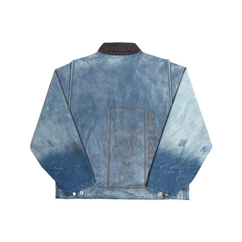 Melancholic Rich Kid Vintage Wash Blue Denim Jacket - Outerwear