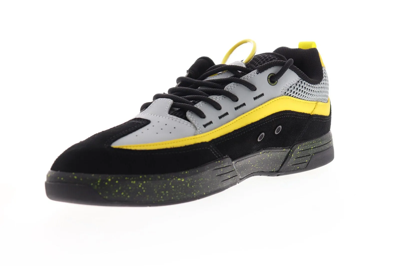 Men's Black Suede Lace Up Skate Sneakers Shoes.