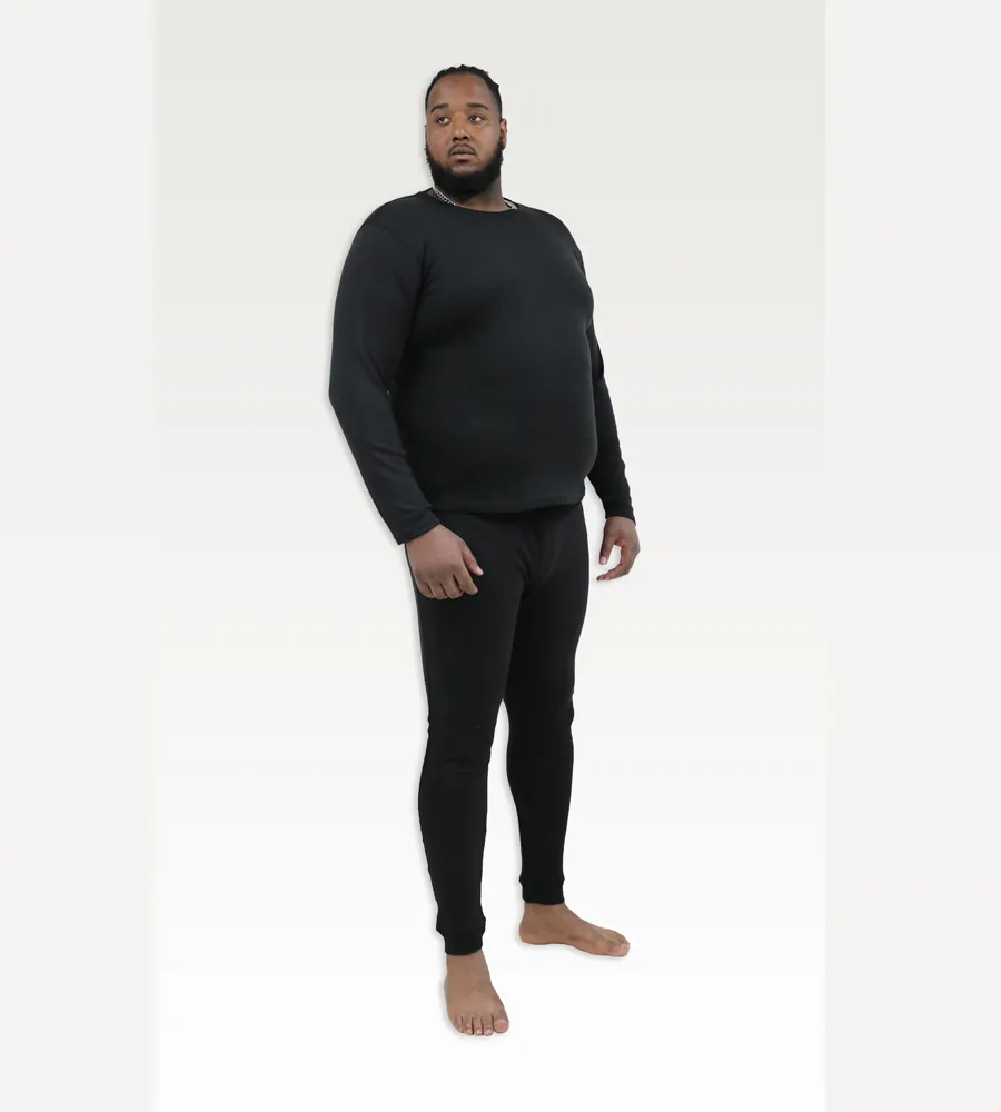 Men's Black Thermal Long Johns Trousers