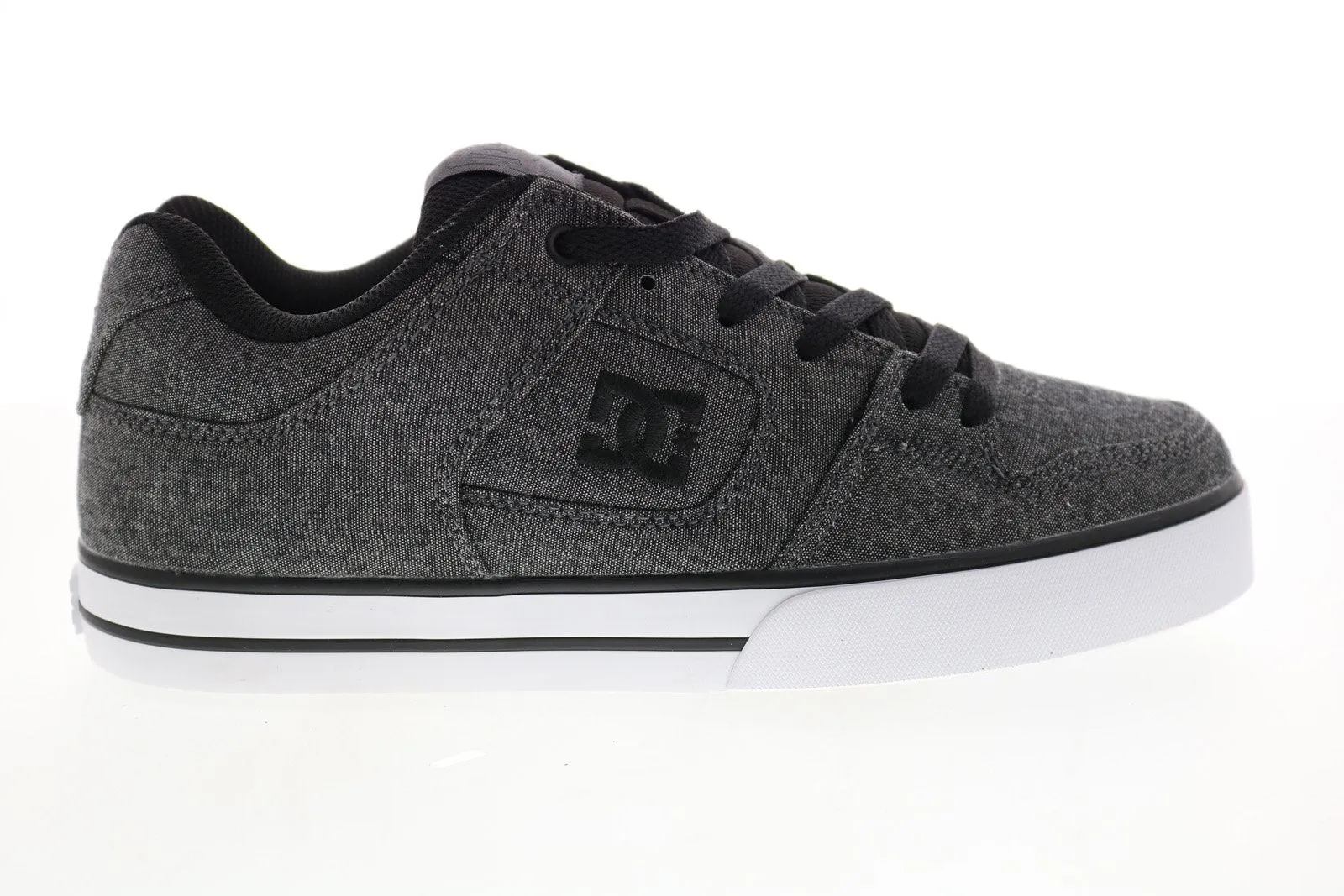 Men's Gray Canvas Lace Up Skate Inspired Sneakers - DC Pure 300660