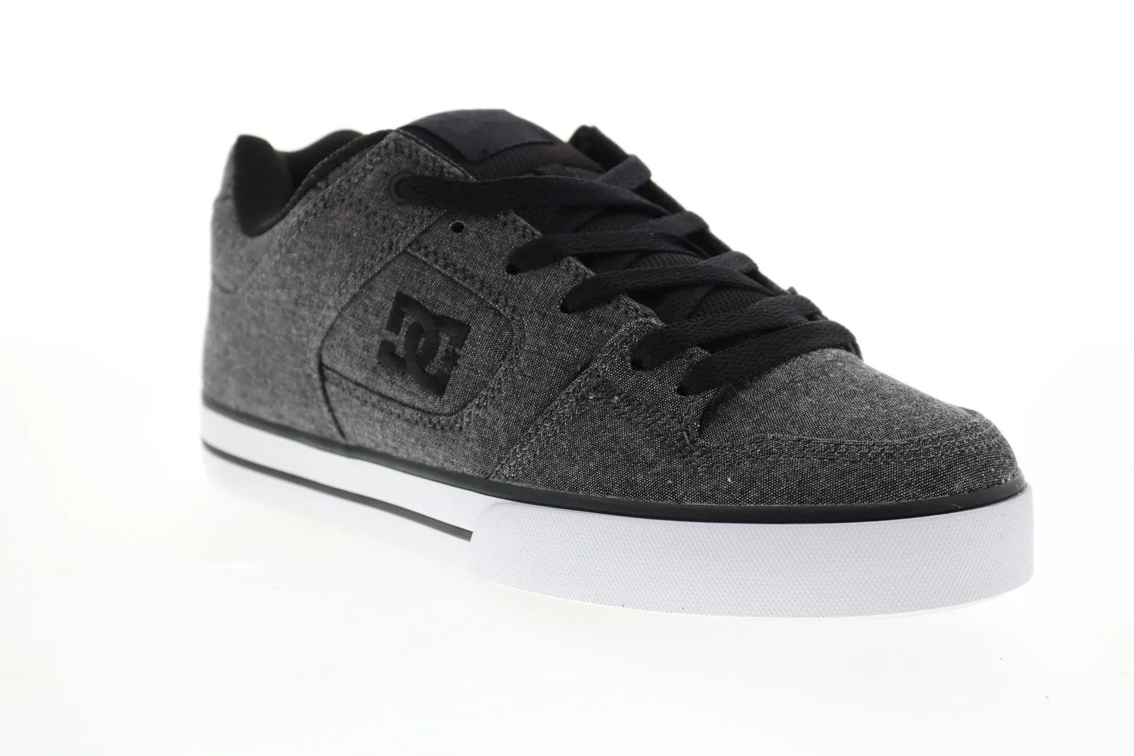 Men's Gray Canvas Lace Up Skate Inspired Sneakers - DC Pure 300660