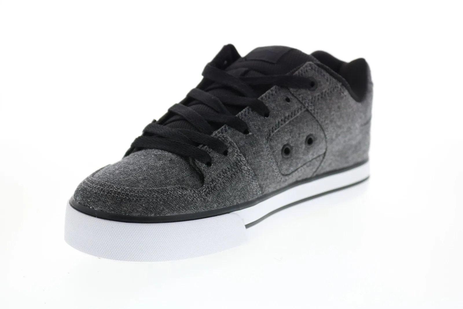 Men's Gray Canvas Lace Up Skate Inspired Sneakers - DC Pure 300660