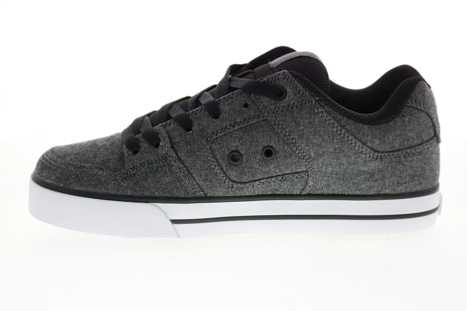 Men's Gray Canvas Lace Up Skate Inspired Sneakers - DC Pure 300660