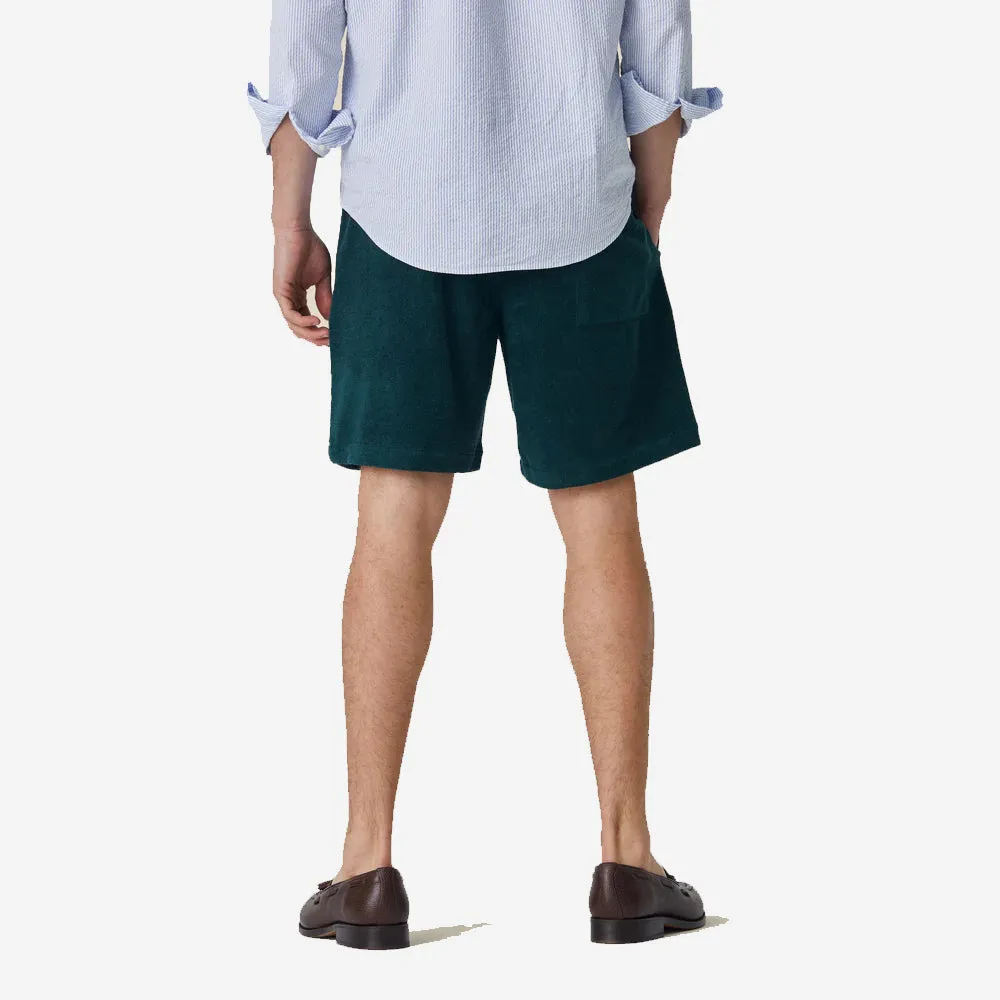 Mens Green Terry Easy Shorts