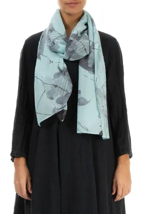 Mirage Blue Silk Cotton Scarf