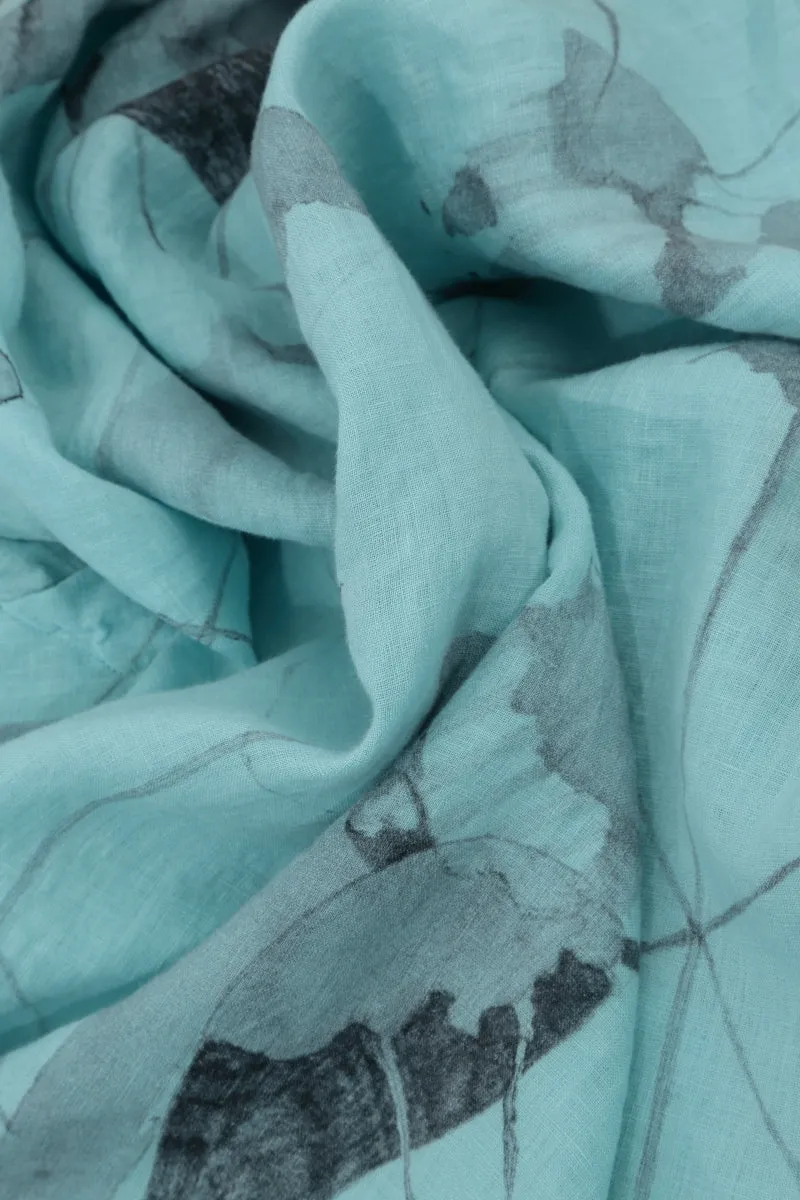 Mirage Blue Silk Cotton Scarf