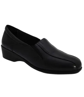 Mod Comfys Women's Flexible Slip-On Twin Gusset Shoes (Black) - UTDF157