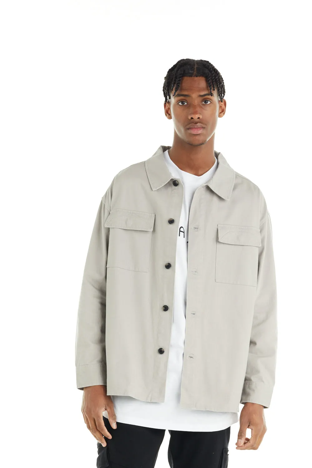 NANA JUDY Men's Dover Shirt Jacket - Stone