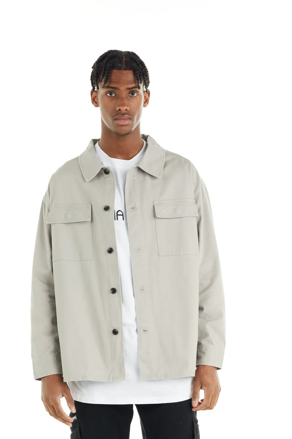 NANA JUDY Men's Dover Shirt Jacket - Stone