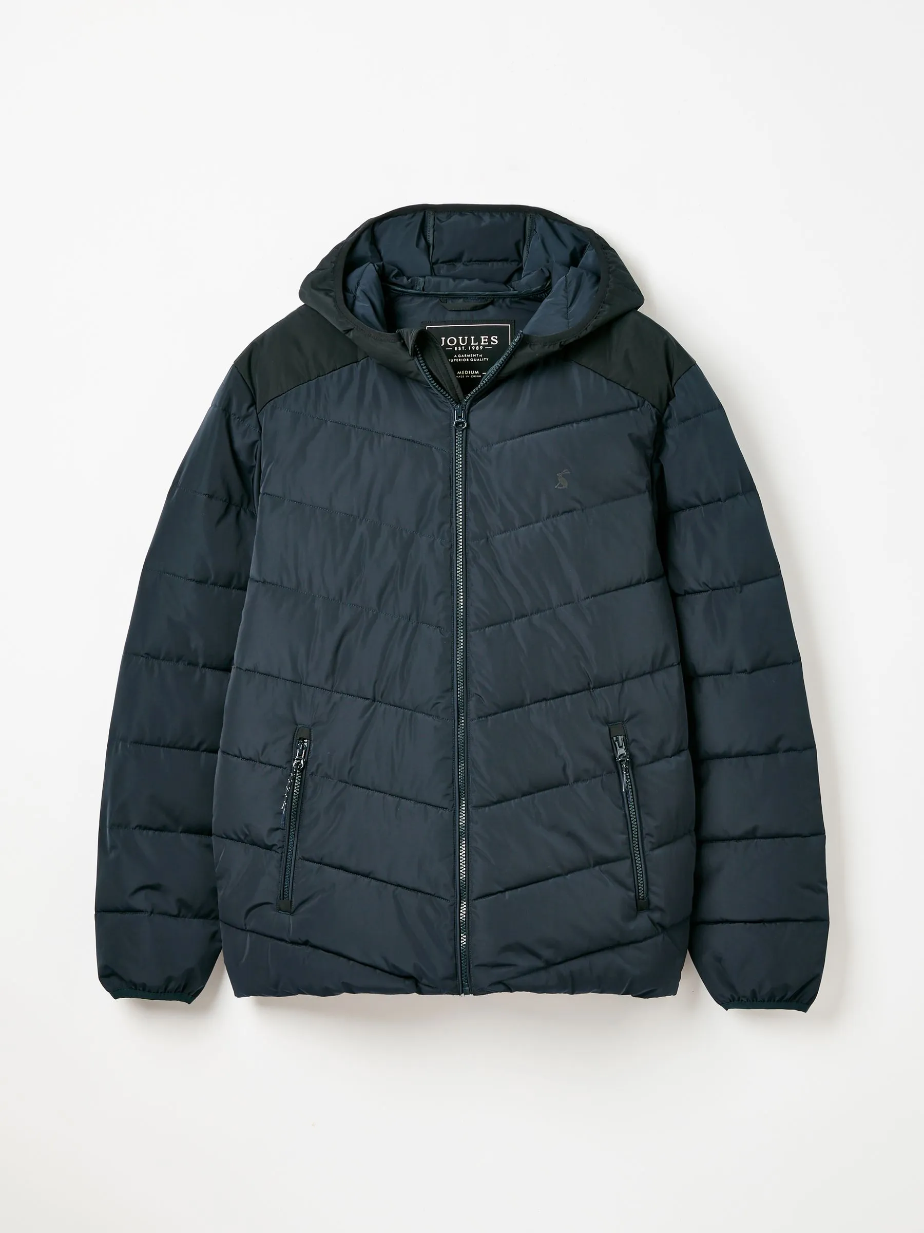 Navy Puffer Jacket Water Repellent Coat