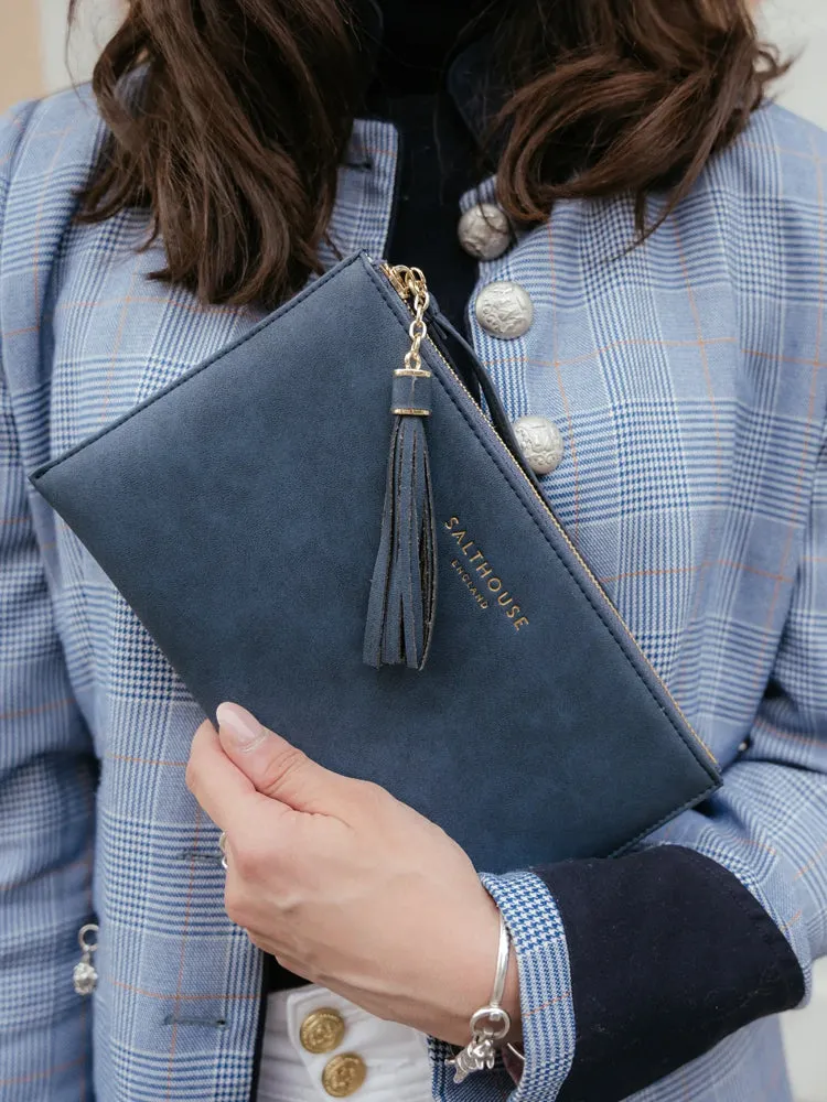 Navy Serafina Clutch Bag