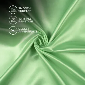 Neon Satin Fabric in Mint Green