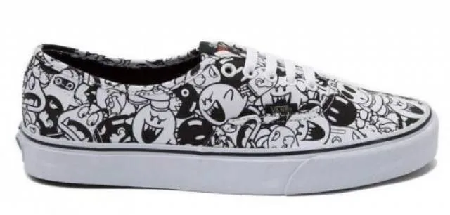 Limited Edition Nintendo x Vans Mario Villains Shoes in Black and White for Men