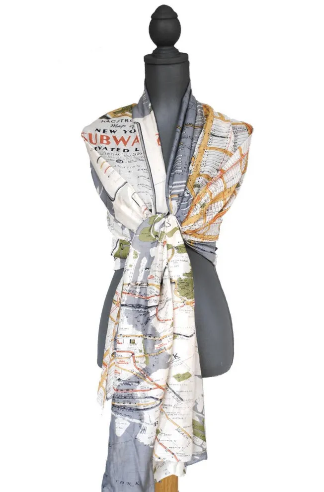 New York City Map Scarf - NYC Printed Fashion Accessory